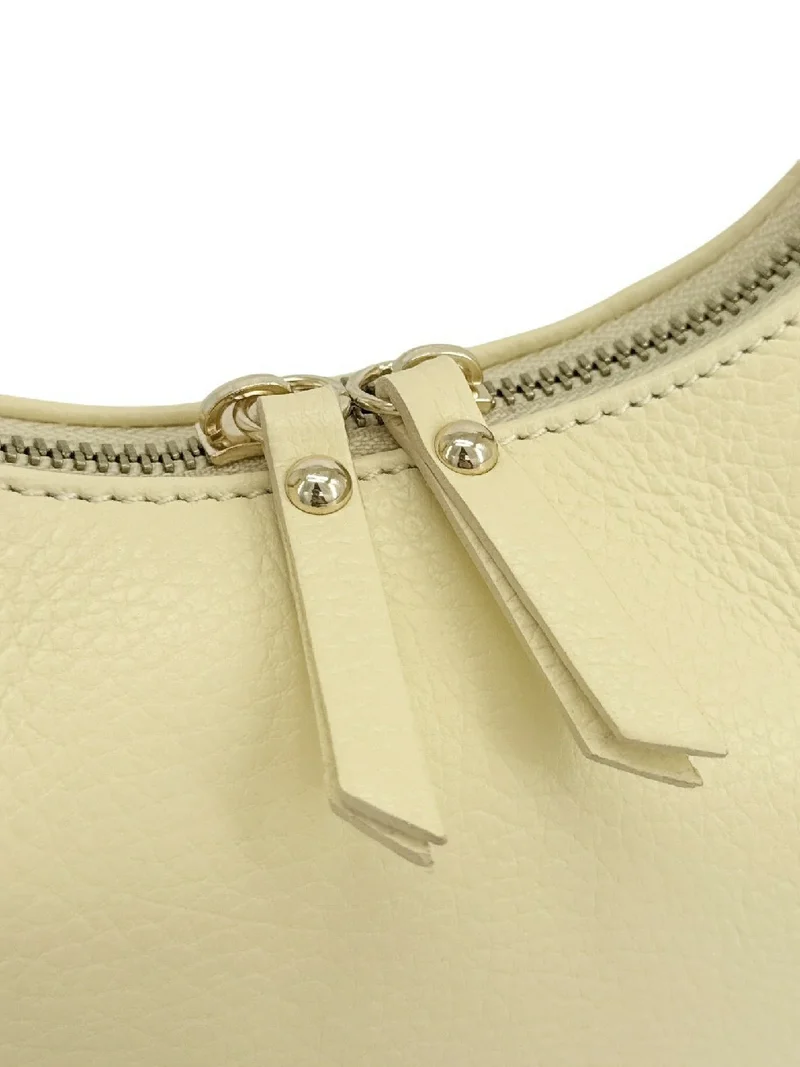 Sac demi-lune en cuir grainé SILOE Soft jaune