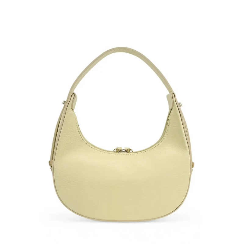 Sac demi-lune en cuir grainé SILOE Soft jaune