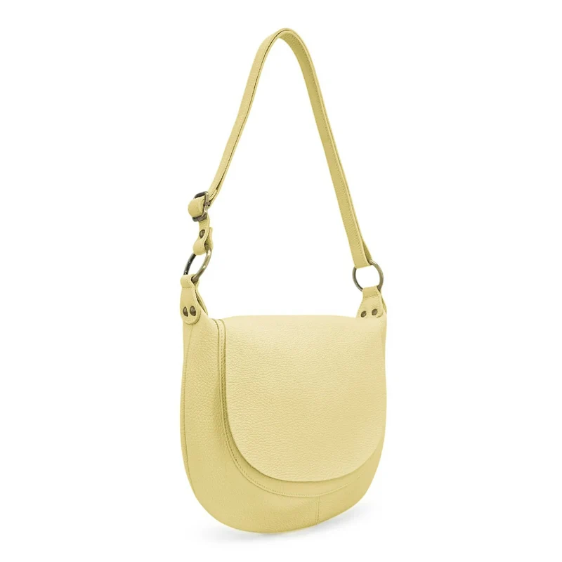 Sac bandoulière en cuir grainé LITTLE CITIZEN Soft jaune