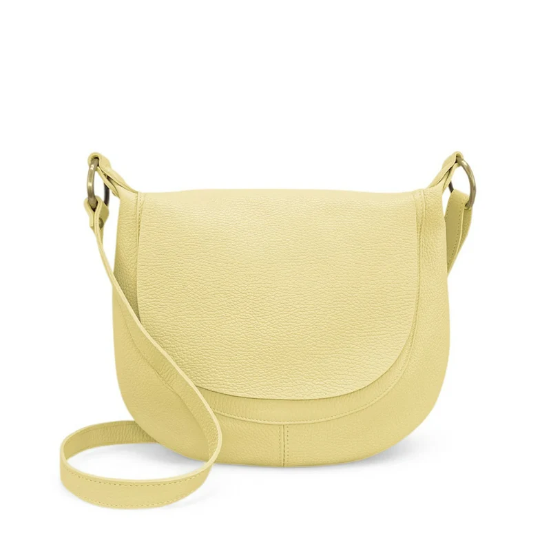 Sac bandoulière en cuir grainé LITTLE CITIZEN Soft jaune