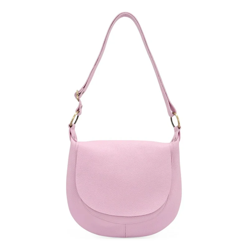 Sac bandoulière en cuir grainé LITTLE CITIZEN Rose pastel