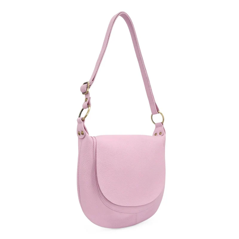 Sac bandoulière en cuir grainé LITTLE CITIZEN Rose pastel
