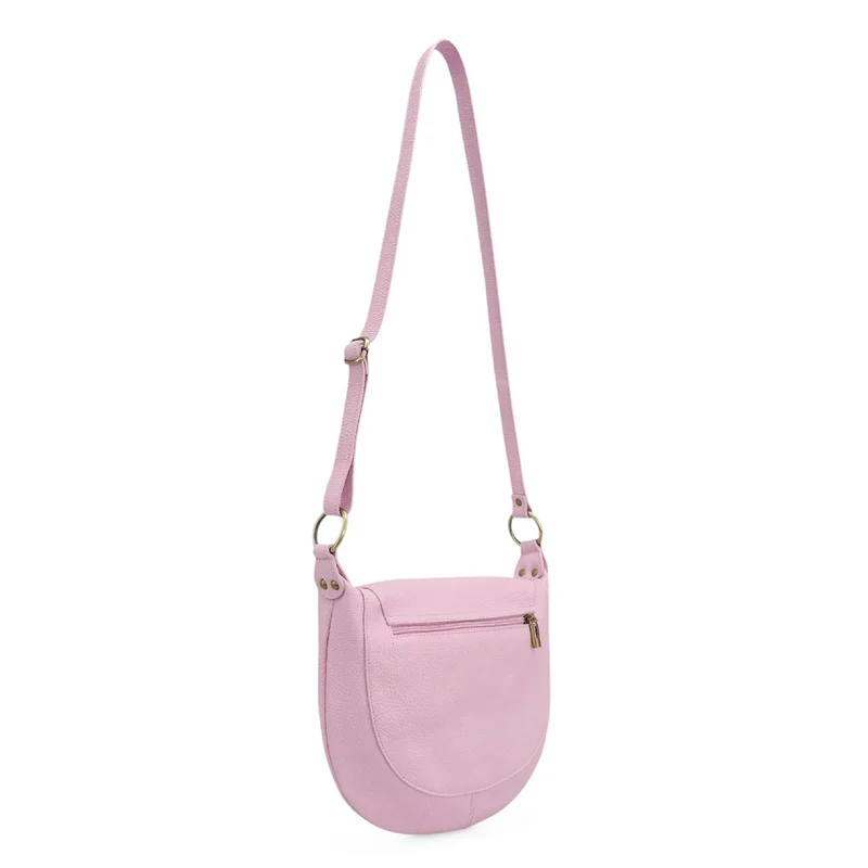 Sac bandoulière en cuir grainé LITTLE CITIZEN Rose pastel