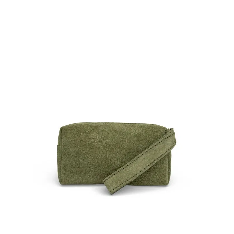 Trousse en daim ELORA SUEDE Vert amande