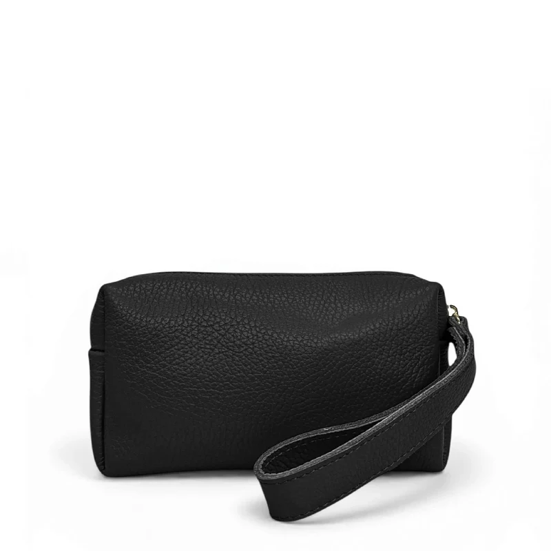 Trousse en cuir grainé ELORA Noir