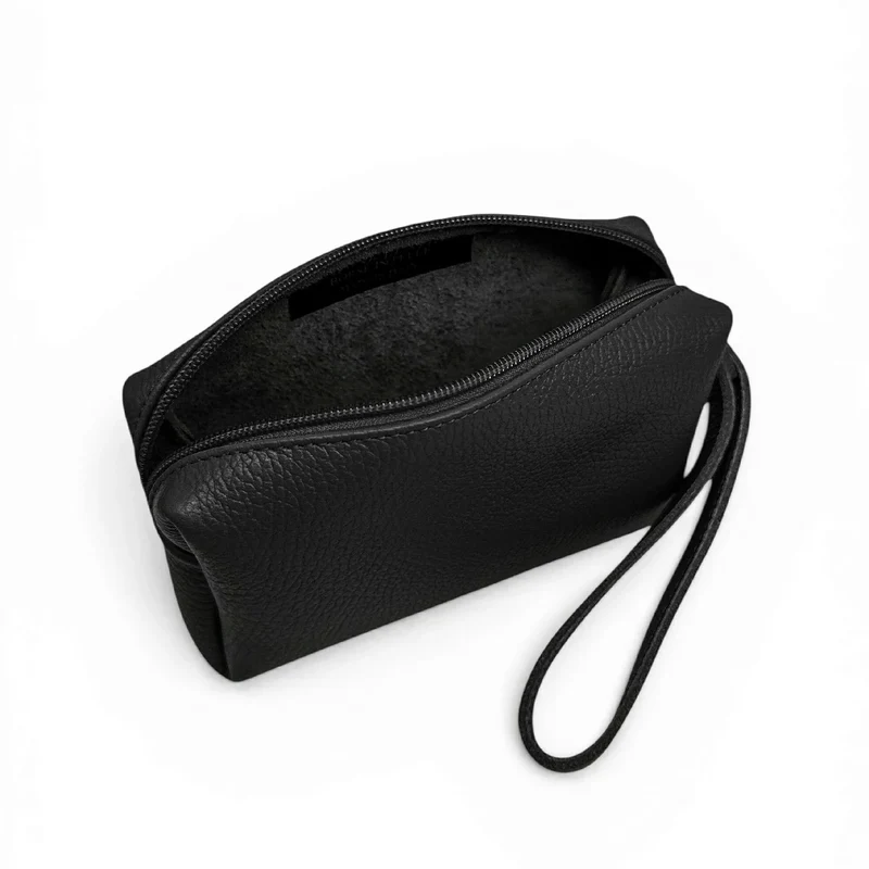 Trousse en cuir grainé ELORA Noir