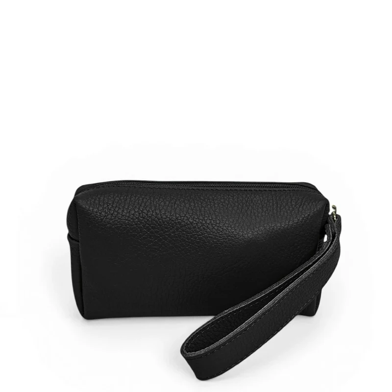 Trousse en cuir grainé ELORA Noir