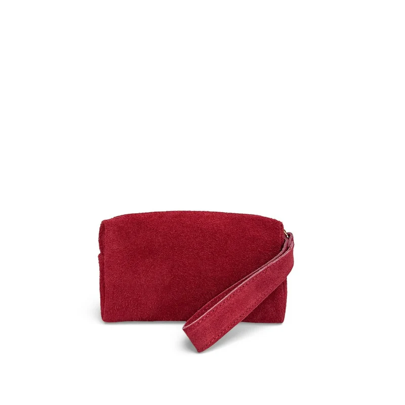 Trousse en daim ELORA SUEDE Rouge magenta