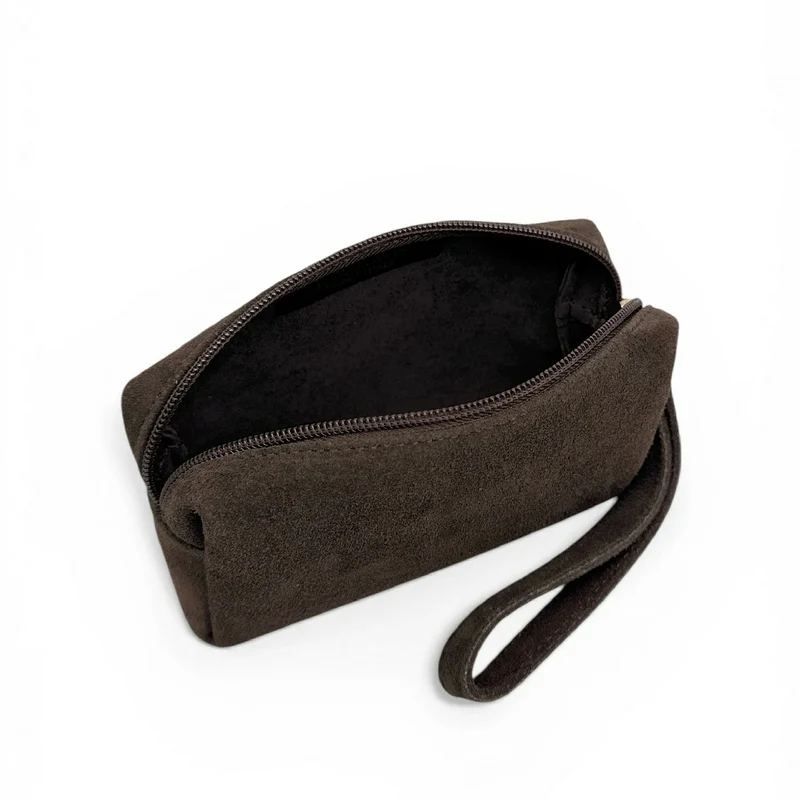 Trousse en daim ELORA SUEDE Marron chocolat