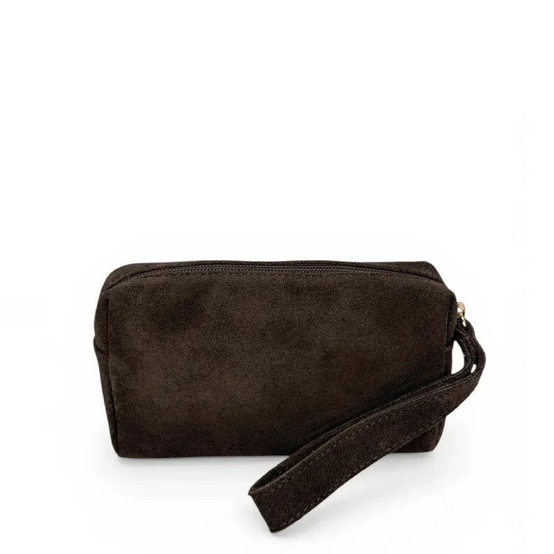 Trousse en daim ELORA SUEDE Marron chocolat