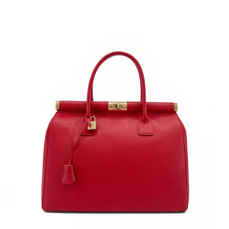 Sac bowling en cuir grainé TROCADERO Rouge garance
