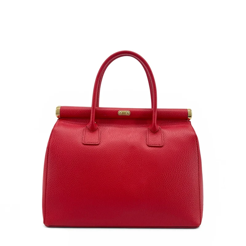 Sac bowling en cuir grainé TROCADERO Rouge garance