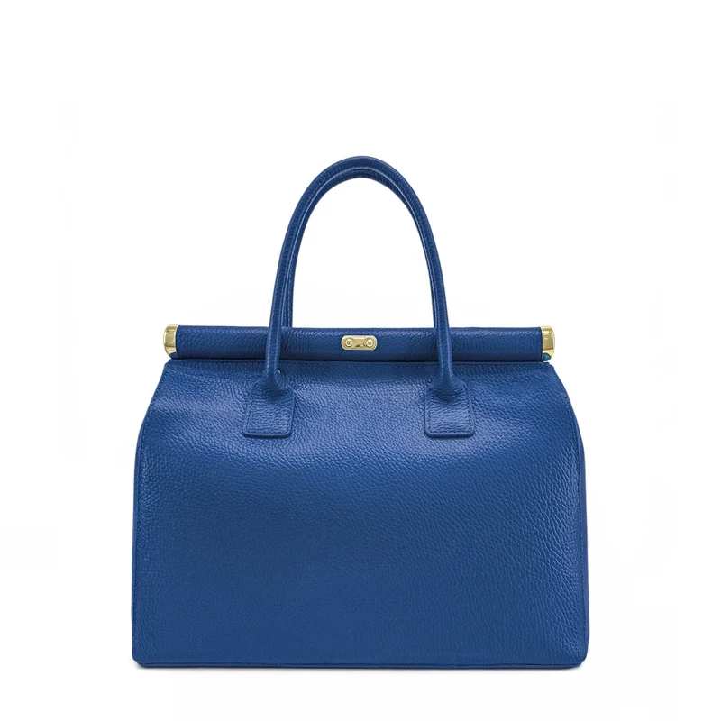 Sac bowling en cuir grainé TROCADERO Bleu roi