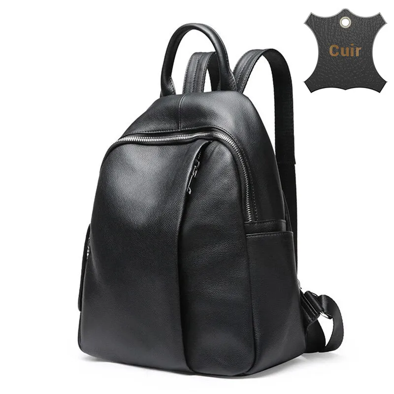 Asti sac à dos femme tendance cuir noir
