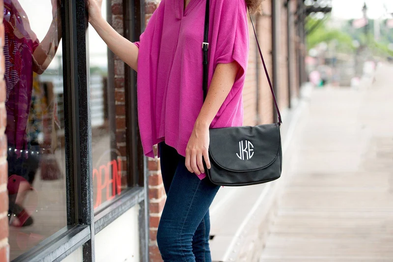 Black Anna Crossbody Bag - Personalized
