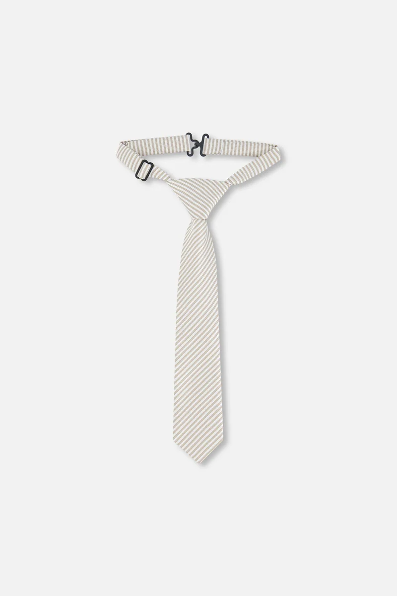 Neck Tie Light Taupe Striped