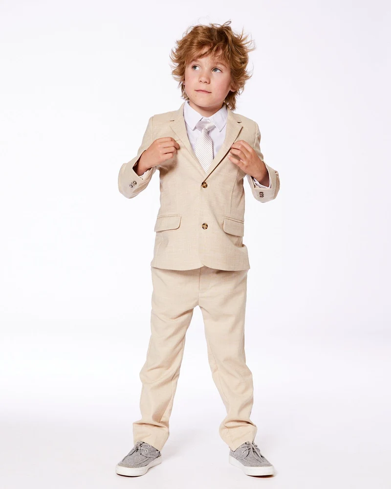 Neck Tie Light Taupe Striped