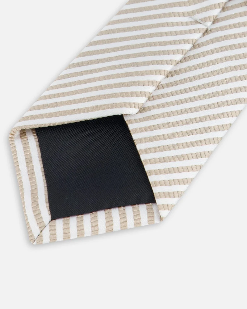 Neck Tie Light Taupe Striped