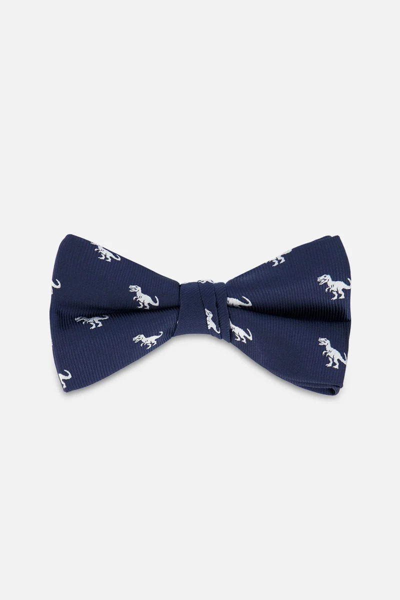 Bow Tie Blue Dino Print