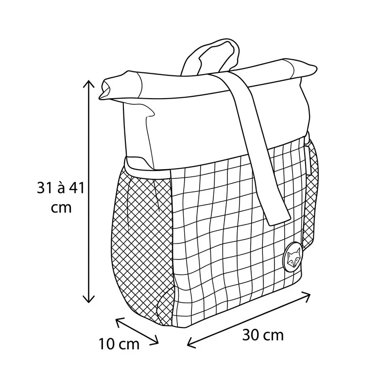 Sac à dos Rolltop mini-coursier Mélimélos la biche