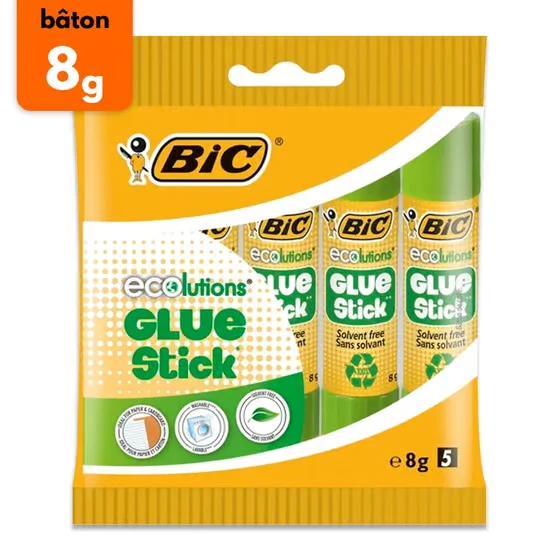Destockage Lot de 5 tubes de colle BIC 8gr