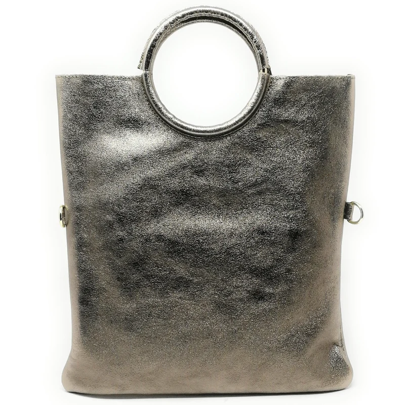 Sac à main en cuir irisé DAM DAM Champagne irisé