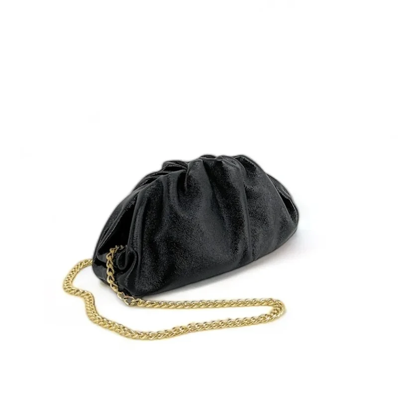 Mini-sac à main pouch en cuir irisé RIO Noir irisé