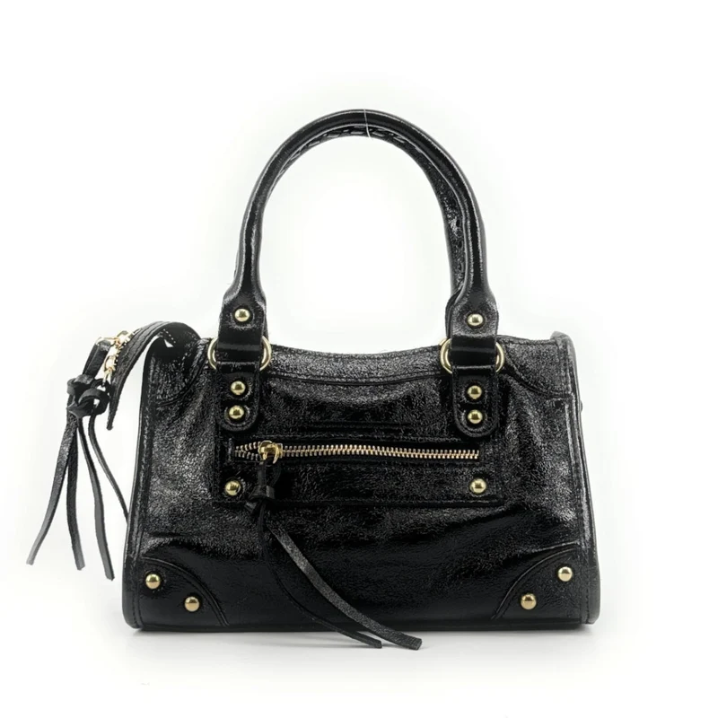 Mini-sac en cuir irisé TAO Noir irisé