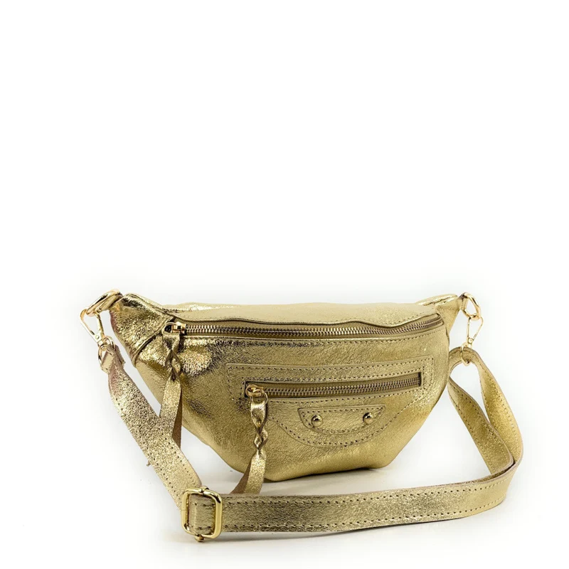 Sac banane en cuir irisé LOUKA GLOW Or