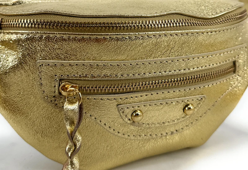 Sac banane en cuir irisé LOUKA GLOW Or
