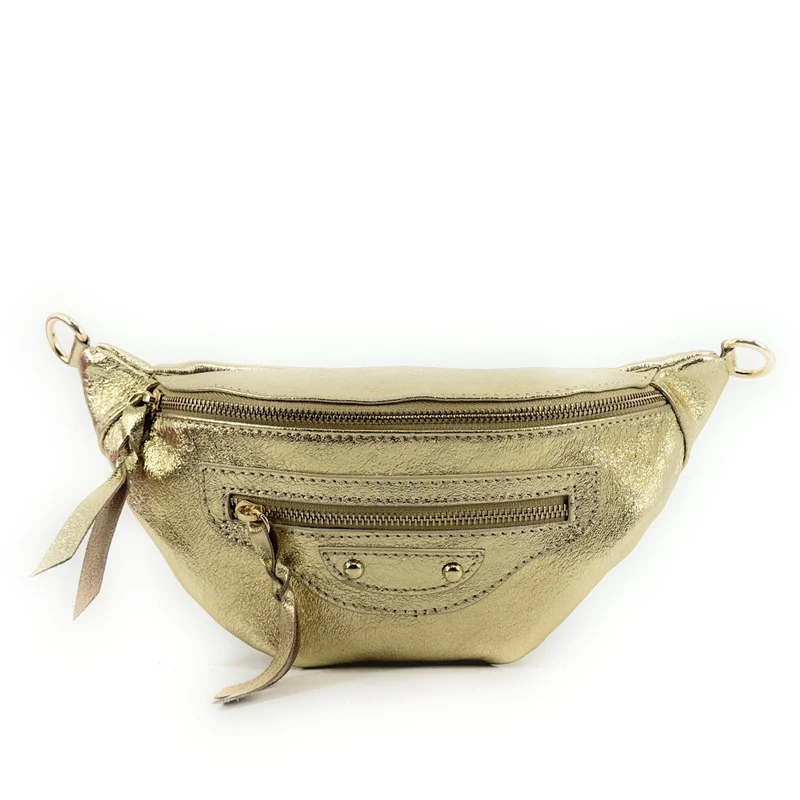 Sac banane en cuir irisé LOUKA GLOW Or