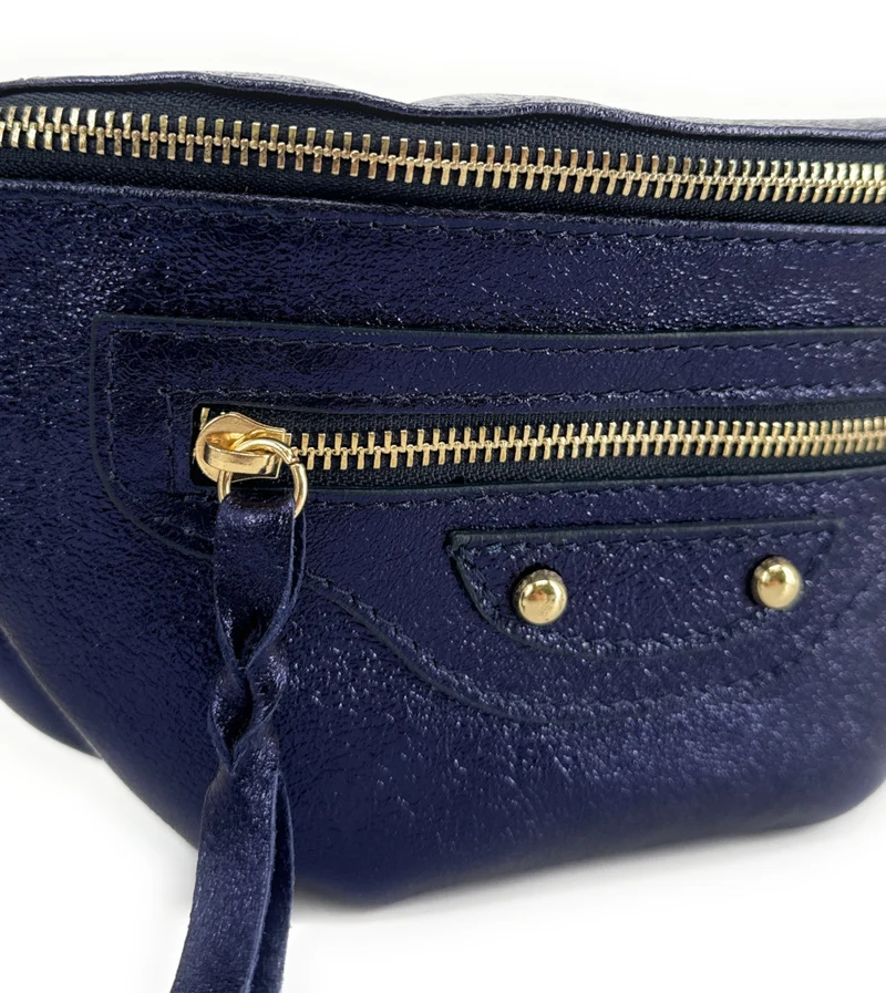 Sac banane en cuir irisé LOUKA GLOW Nuit étoilée