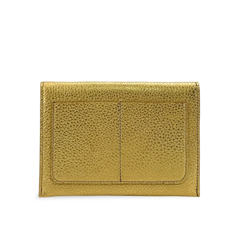 Pochette enveloppe en cuir irisé ROMY Or