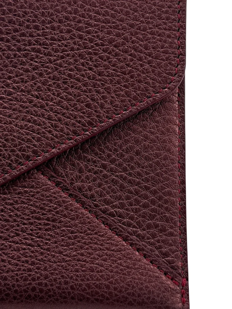 Pochette enveloppe en cuir irisé ROMY Bordeaux