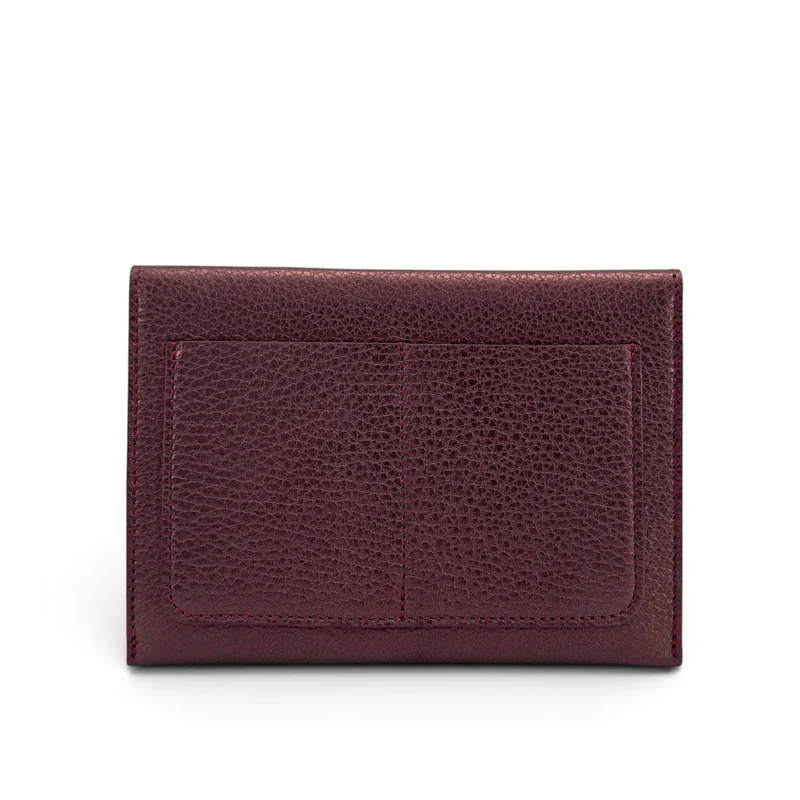 Pochette enveloppe en cuir irisé ROMY Bordeaux