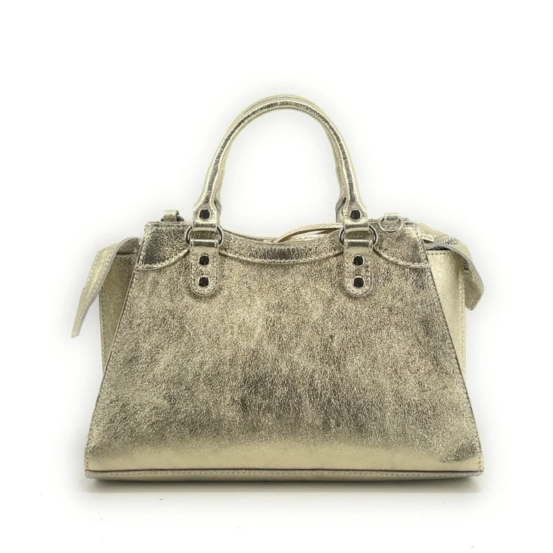 Sac à main en cuir irisé MERCREDI Or pâle
