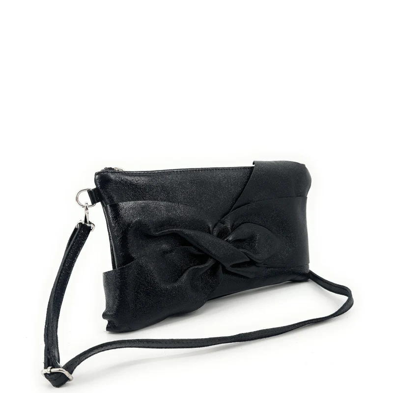 Sac pochette en cuir irisé SHERAZADE Noir irisé