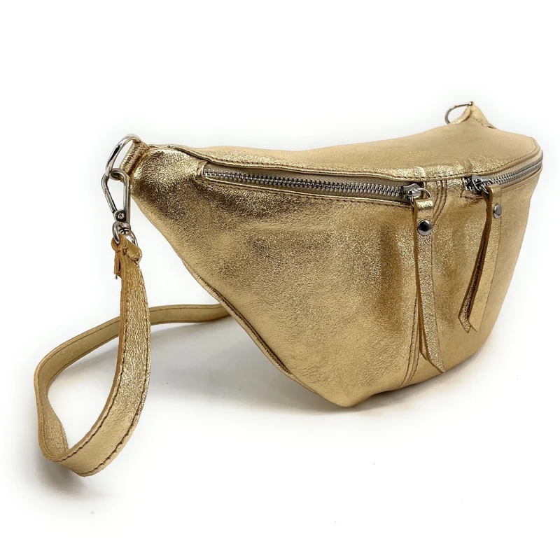 Sac banane en cuir irisé LILOU GLOW Or