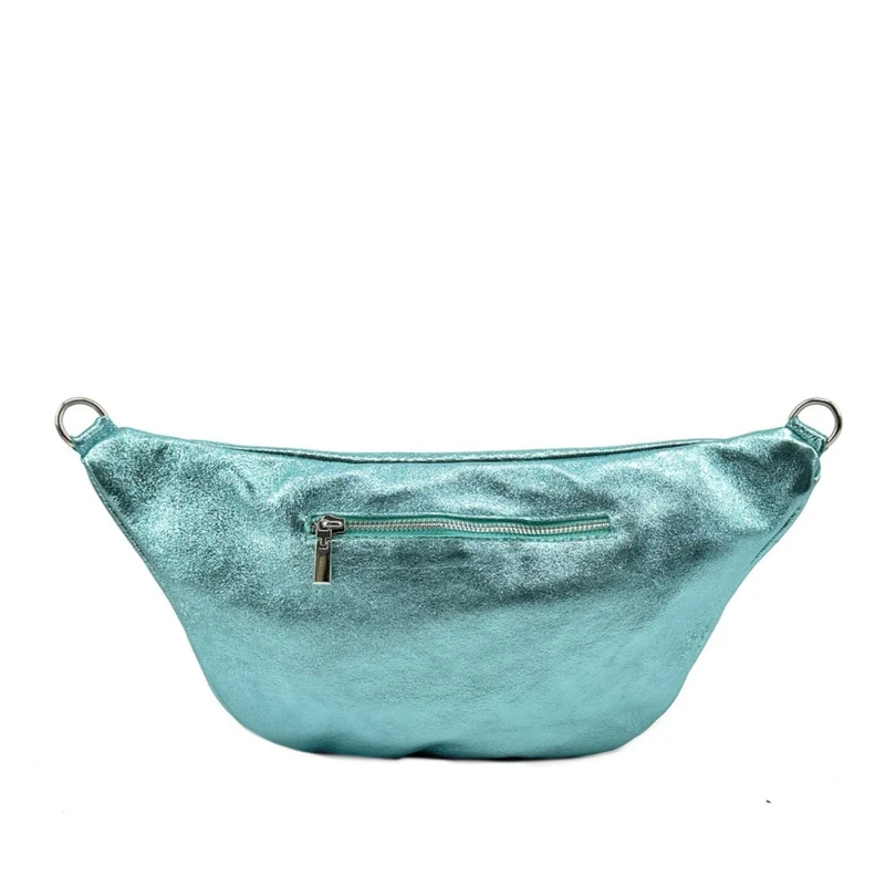 Sac banane en cuir irisé LILOU GLOW Lagon