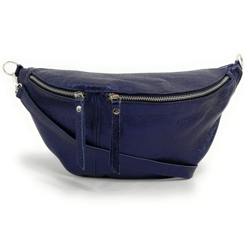 Sac banane en cuir irisé LILOU GLOW Nuit étoilée