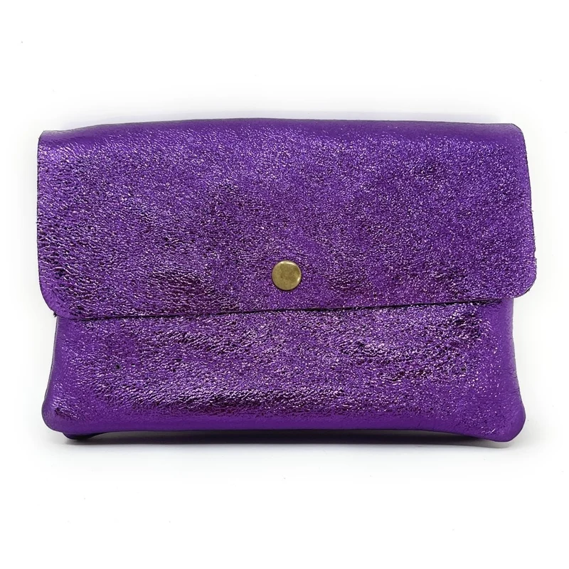 Sac pochette en cuir irisé MAELIA Violet améthyste