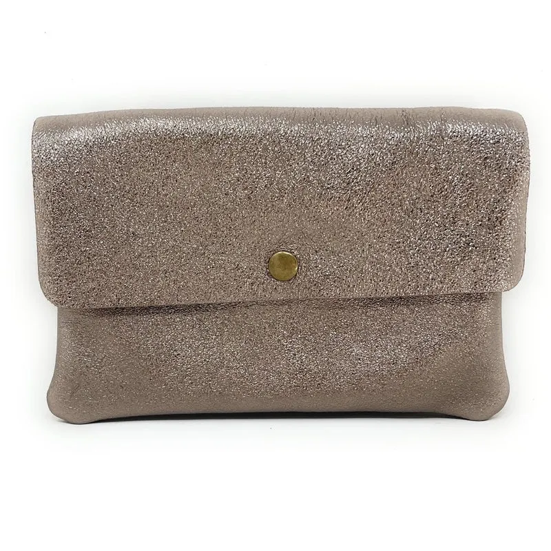Sac pochette en cuir irisé MAELIA Champagne irisé