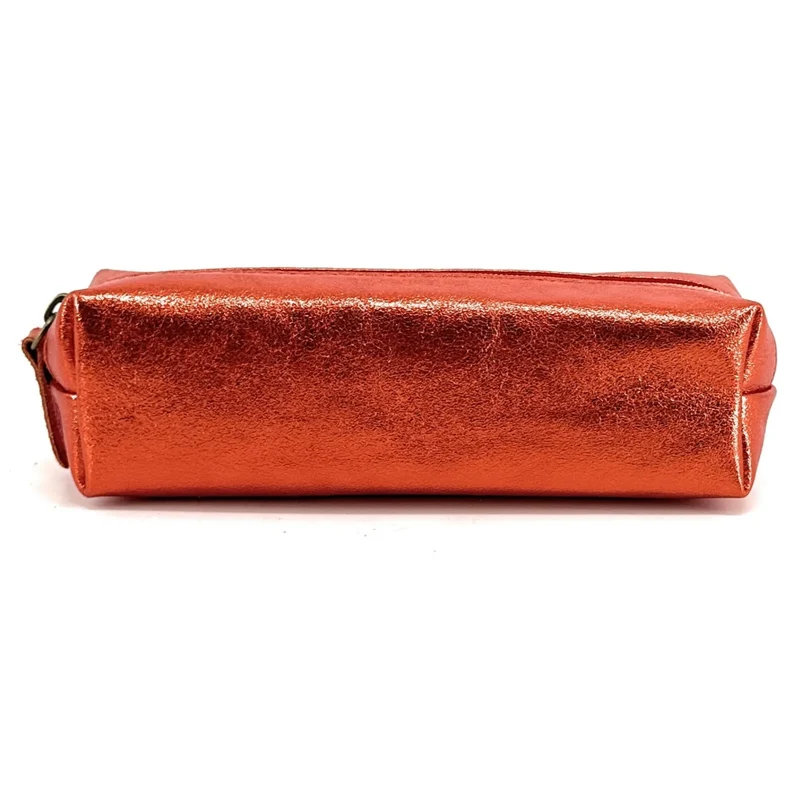 Trousse en cuir irisé TICTOC GLOW Orange irisé