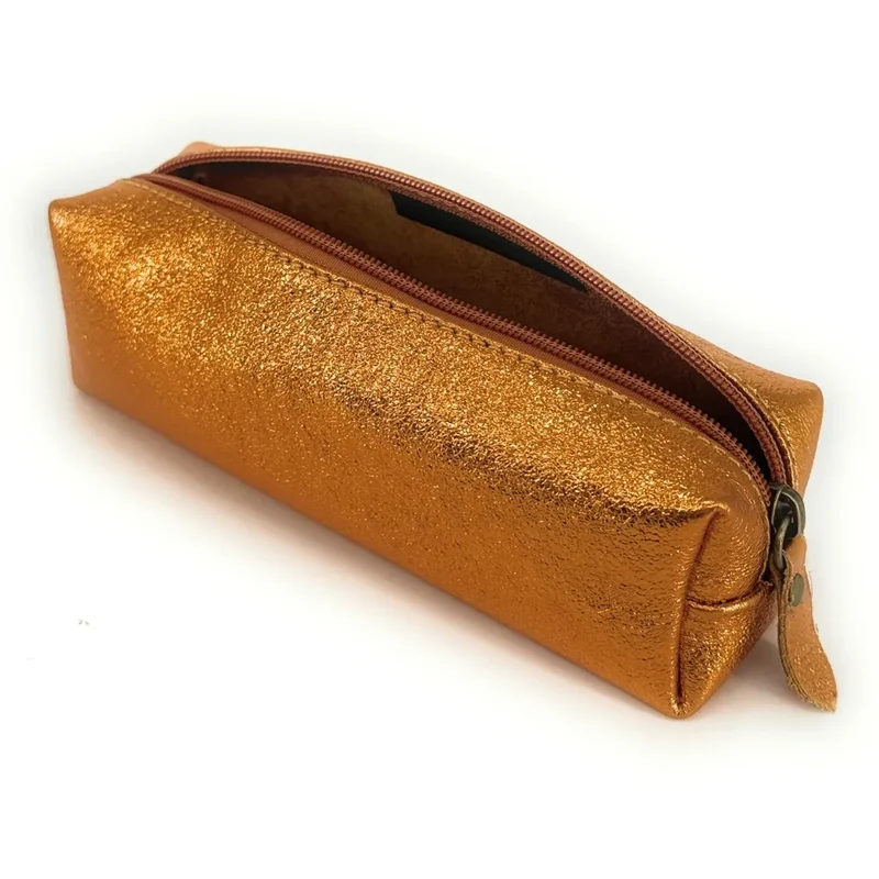 Trousse en cuir irisé TICTOC GLOW Cuivre