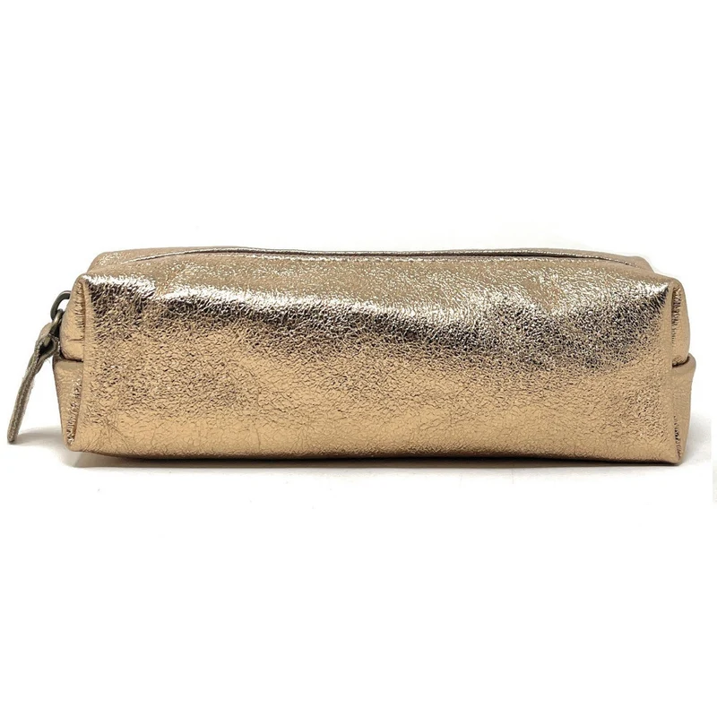 Trousse en cuir irisé TICTOC GLOW Champagne irisé