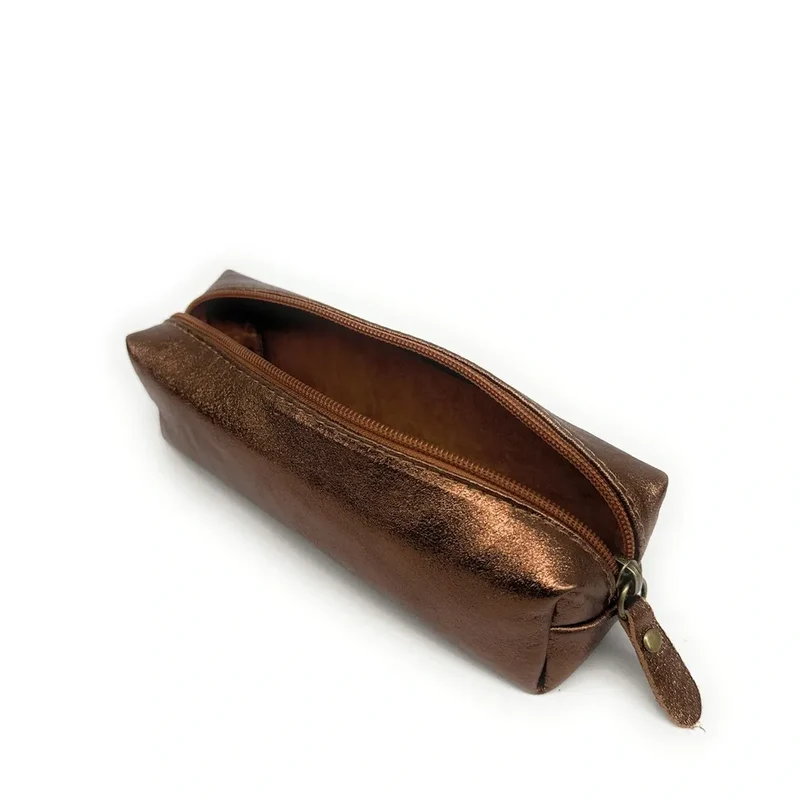 Trousse en cuir irisé TICTOC GLOW Bronze