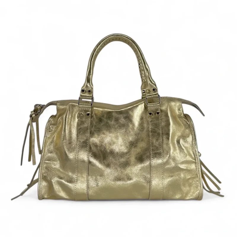 Sac à main en cuir irisé et clous argenté SANDSTORM SILVER Or pâle
