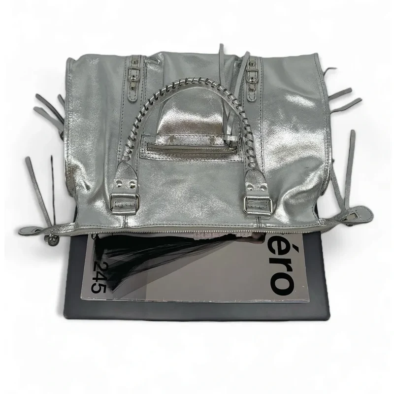 Sac à main en cuir irisé SANDSTORM SILVER Argent