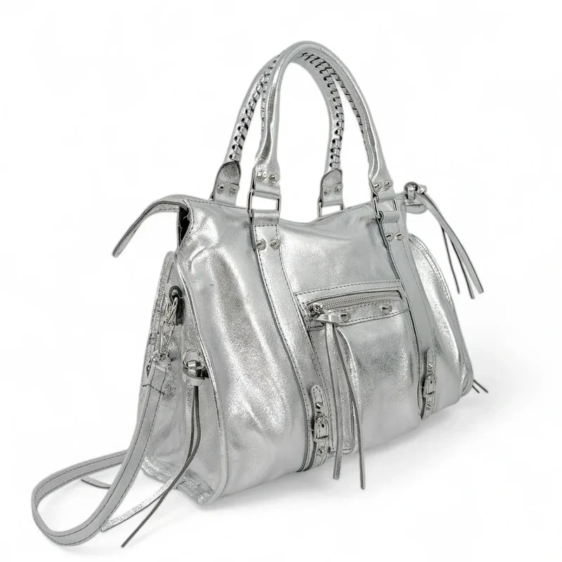 Sac à main en cuir irisé SANDSTORM SILVER Argent clair