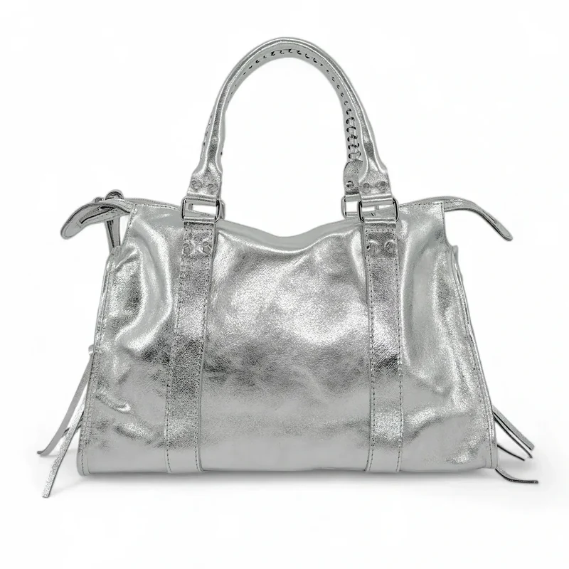 Sac à main en cuir irisé SANDSTORM SILVER Argent clair